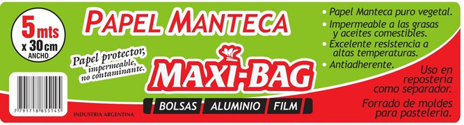 Rollo de papel manteca 5 m