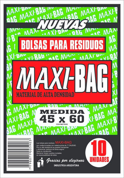 Paquete residuos verde 45 × 60
