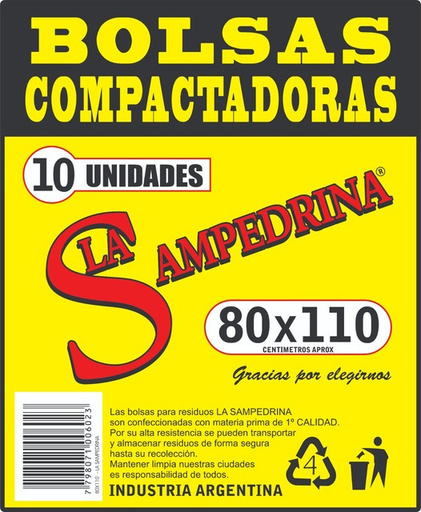 Paquete compactadora Sampedrina 80 × 110